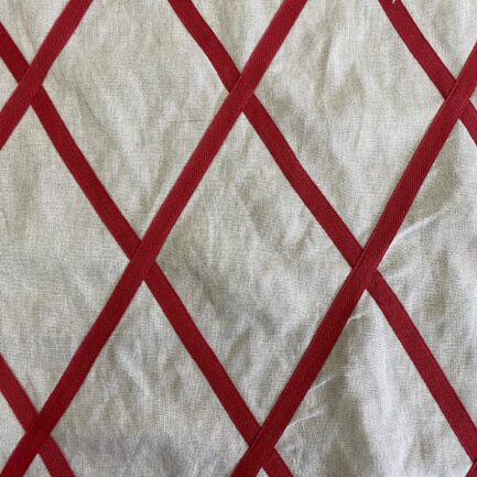 embossed red triangles linen