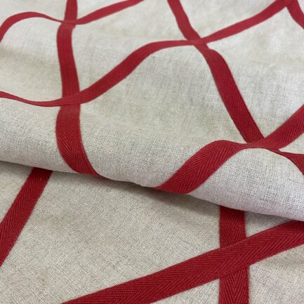 embossed red triangles linen