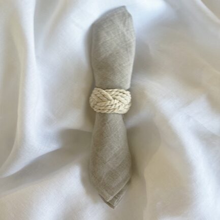 european off white rope napkin ring