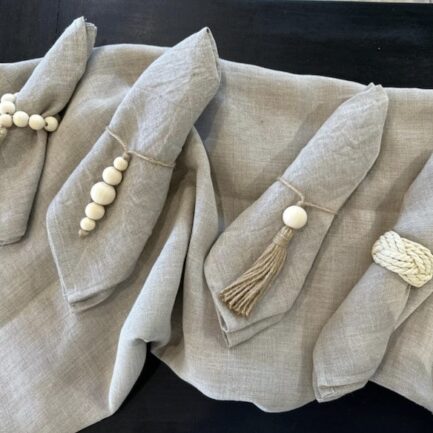 european off white rope napkin rings