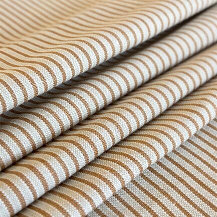 caramel stripe belgian linen